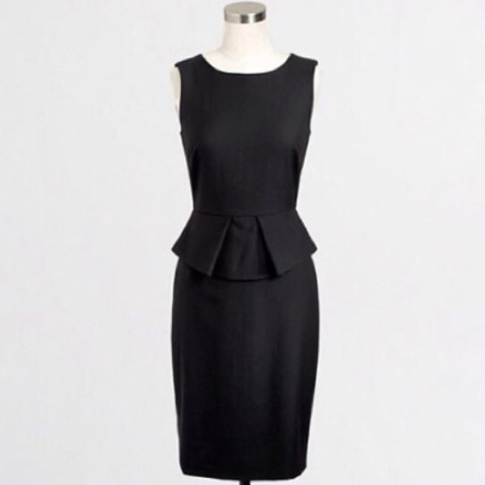 J Crew Black Peplum Dress